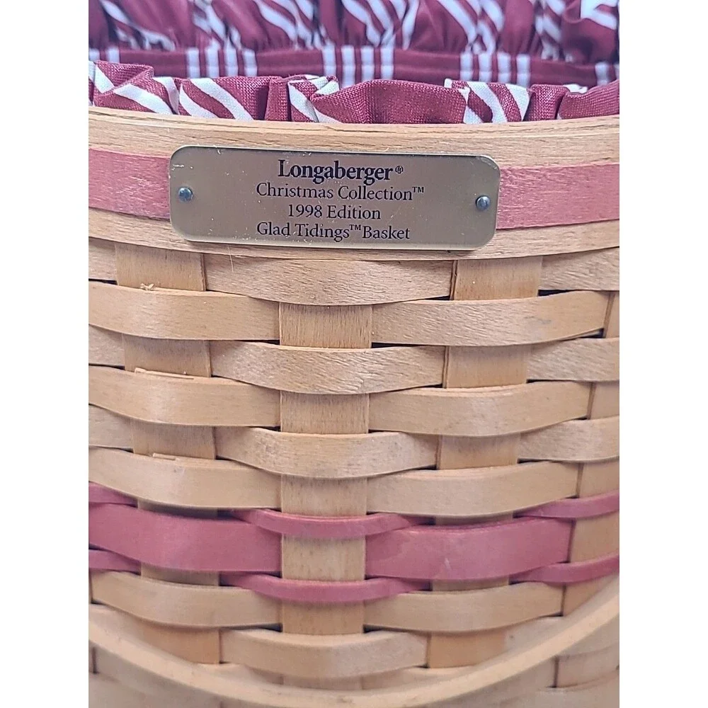Vintage Longaberger 1998 Christmas Collection Glad Tidings Basket Combo